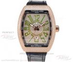 FM Factory Franck Muller Vanguard V45 SC DT Rose Gold Diamond Pave ETA 2824 Automatic Watch 